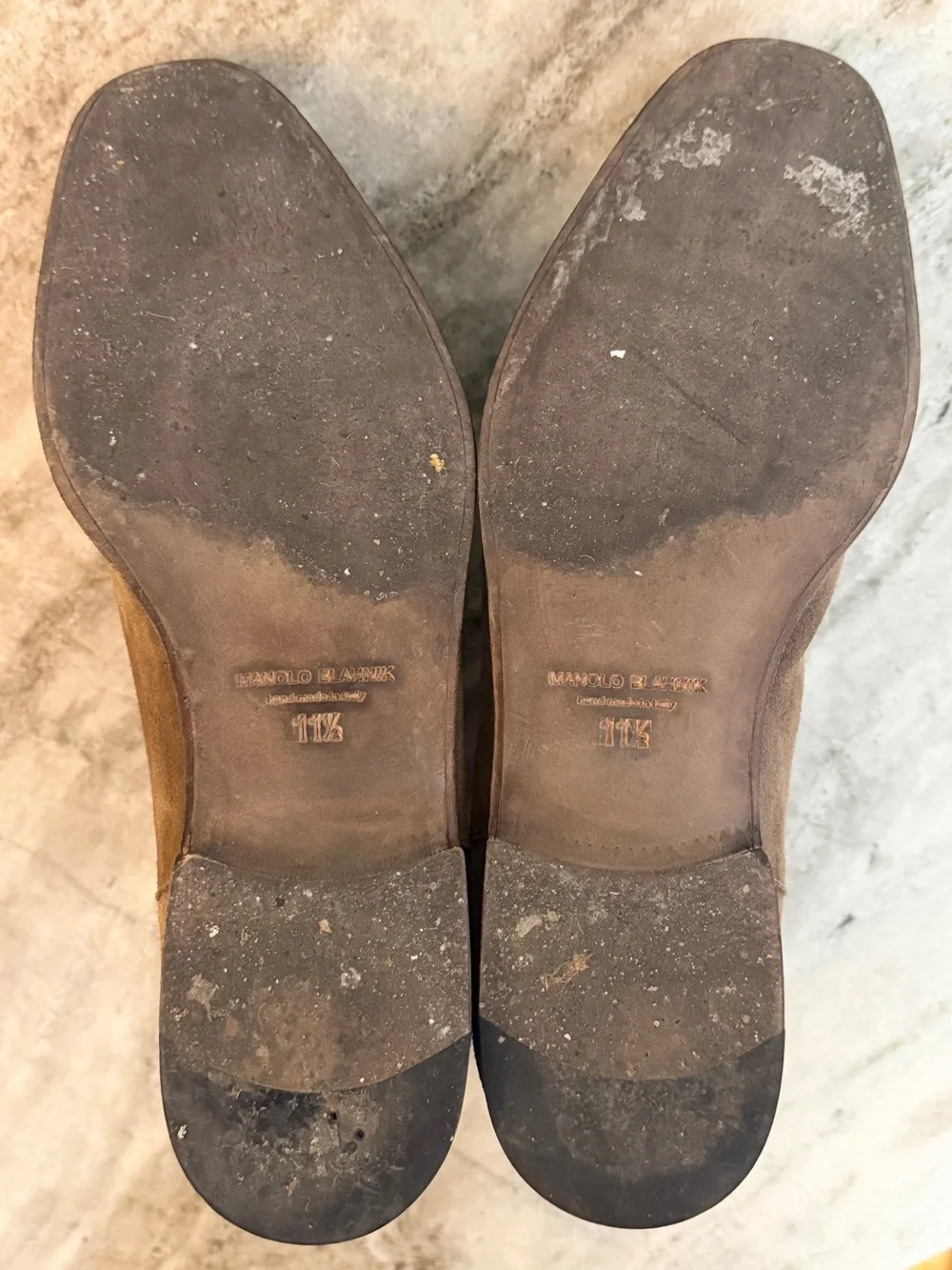 Manolo Blahnik Delsa Suede Chelsea Boots 11.5 UK / 12.5 US Brown Italy $1400